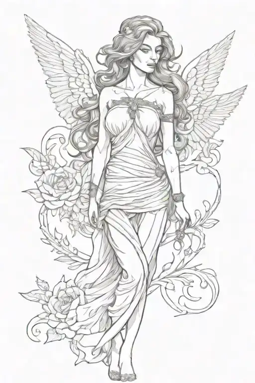 full body Aphrodite realistic sexy girl shoulder tattoo tattoo design idea