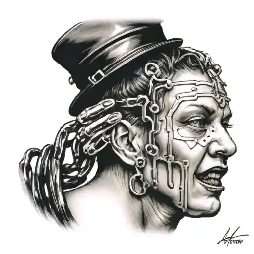 latex slave in piercings made tattoo design idea