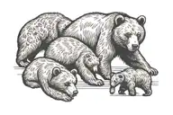 bear with 2 cubs tattoo design idea