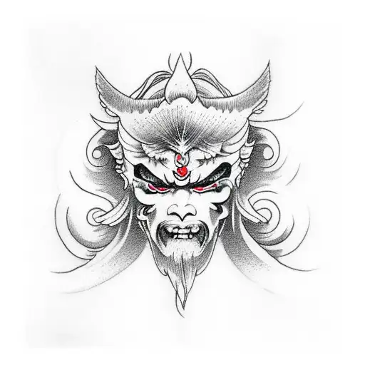 angel half devil tattoo design idea