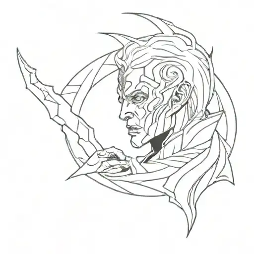 Malekith frome Elden Ring made of wale tattoo design idea