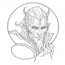 Malekith frome Elden Ring made of wale tattoo design idea