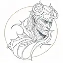 Malekith frome Elden Ring made of wale tattoo design idea