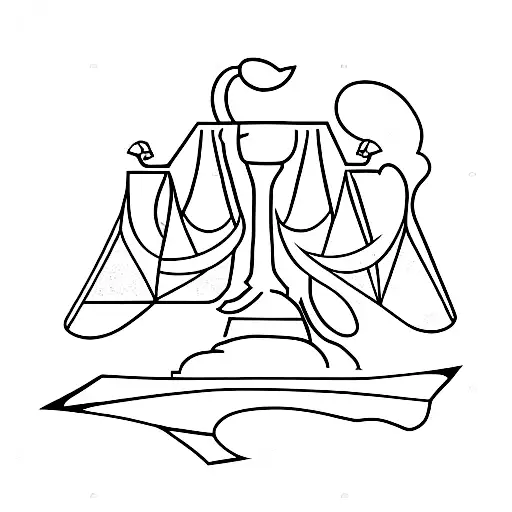 Scales of justice with a minimalist twist tattoo design idea