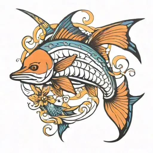 marlin fish tattoo design idea