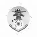 The samurai in armor who made seppuku fell to his knees, and a sakura flower sprouted from his mouth tattoo design idea