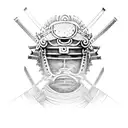 The samurai in armor who made seppuku fell to his knees, and a sakura flower sprouted from his mouth tattoo design idea