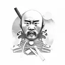 The samurai in armor who made seppuku fell to his knees, and a sakura flower sprouted from his mouth tattoo design idea