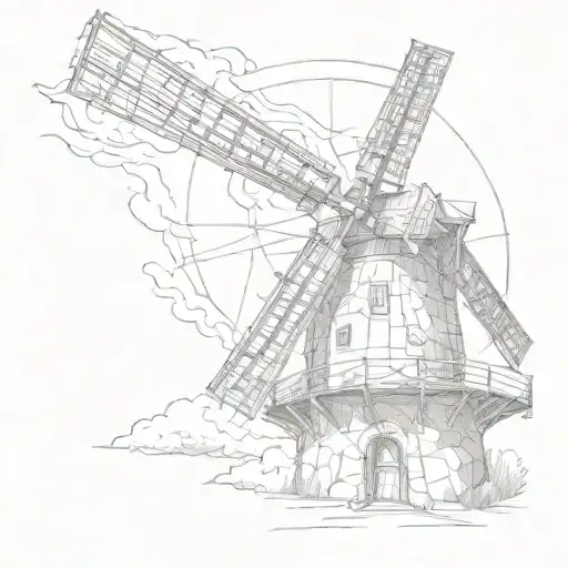 Windmill tattoo design idea