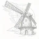 Windmill tattoo design idea