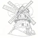 Windmill tattoo design idea