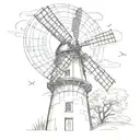 Windmill tattoo design idea