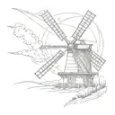 Windmill tattoo design idea