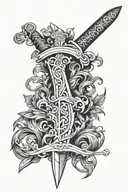 sword with vines wrapped tattoo design idea