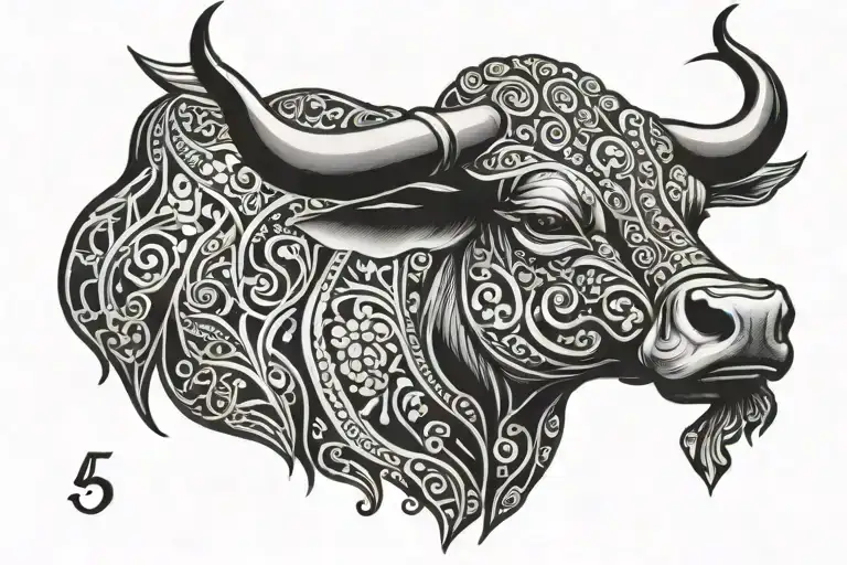 Spanish bull tattoo design idea