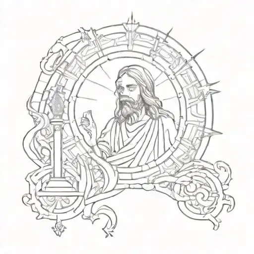 christ stock market tattoo design idea