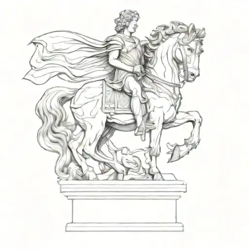 alexander the great statue tattoo design idea
