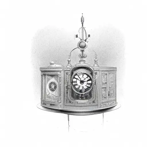 antique grandfather clock tattoo