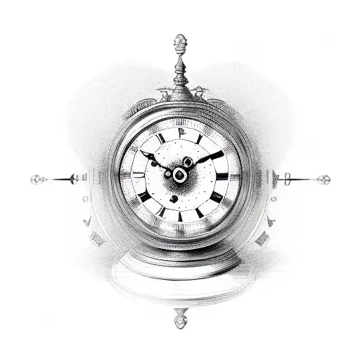 antique grandfather clock tattoo
