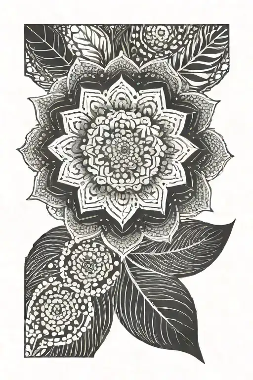 Mandala flower blooming tattoo design idea