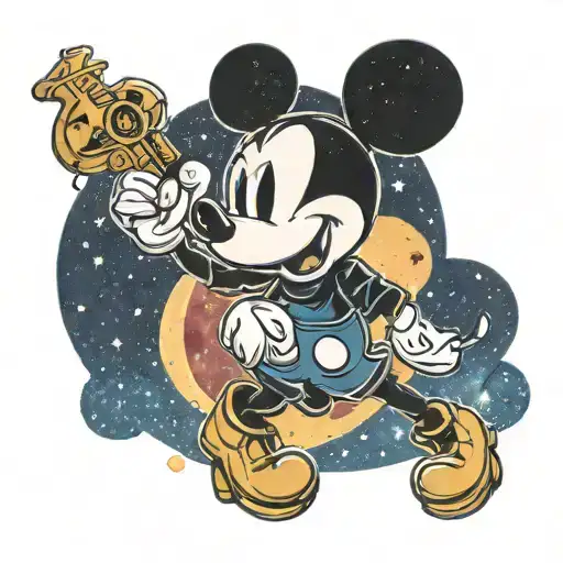 Mickey Mouse logo with Milky Way  tattoo design idea