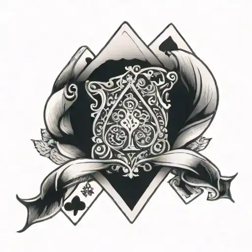 Royal flush hand of cards tattoo design idea