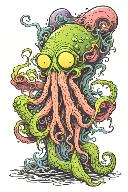 Cthulhu SpongeBob tattoo design idea