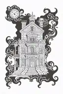 haunted mansion tattoo design idea