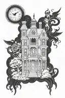 haunted mansion tattoo design idea