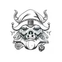 pig face Jolly Roger long John silver pirate from treasure island  tattoo design idea