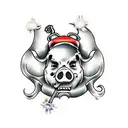 pig face Jolly Roger long John silver pirate from treasure island  tattoo design idea