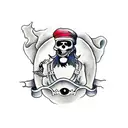 pig face Jolly Roger long John silver pirate from treasure island  tattoo design idea