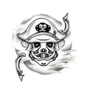 pig face Jolly Roger long John silver pirate from treasure island  tattoo design idea