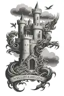 Welsh Rebellion castle tattoo design idea