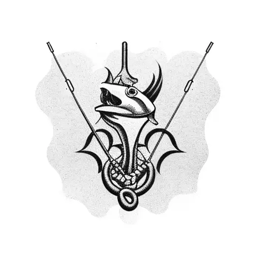 Hawaiian fishing hook with the name fiona incorported in it tattoo design idea
