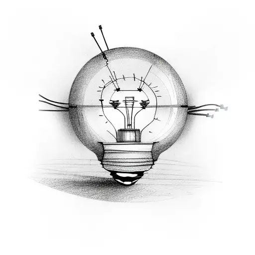 lightbulb with PSV in the light wire tattoo design idea