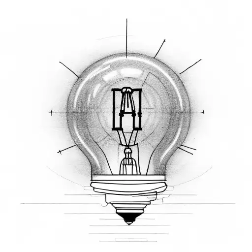 lightbulb with  the text  in the light wire tattoo design idea