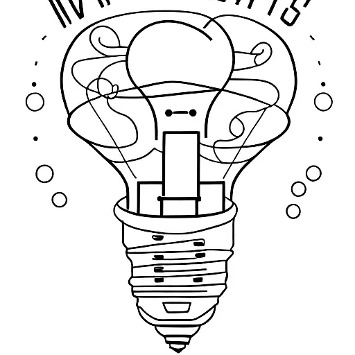 lightbulb with  the text  in the light wire tattoo design idea