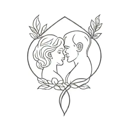 mom and dad memorial tattoo design idea