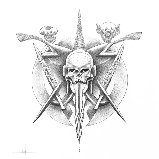 Trident tattoo design idea