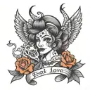 fool in love tattoo design idea