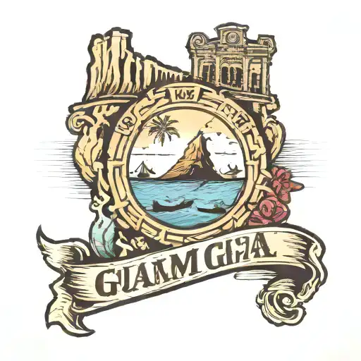 Guam seal california map guam map san francisco Bridge tattoo design idea