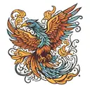 phoenix immortality tattoo design idea