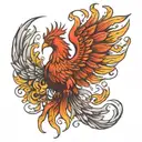 phoenix immortality tattoo design idea