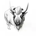 bison skull tattoo design idea