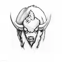 bison skull tattoo design idea