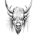 bison skull tattoo design idea
