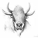 bison skull tattoo design idea