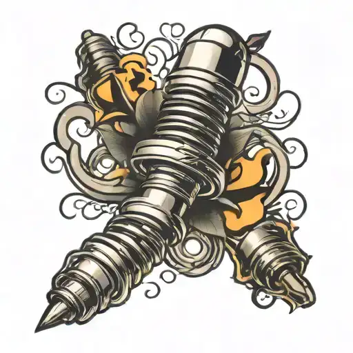 spark plug tattoo design idea