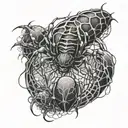 Tattoo sleeve spiders with cobwebs and scolopendra tattoo design idea